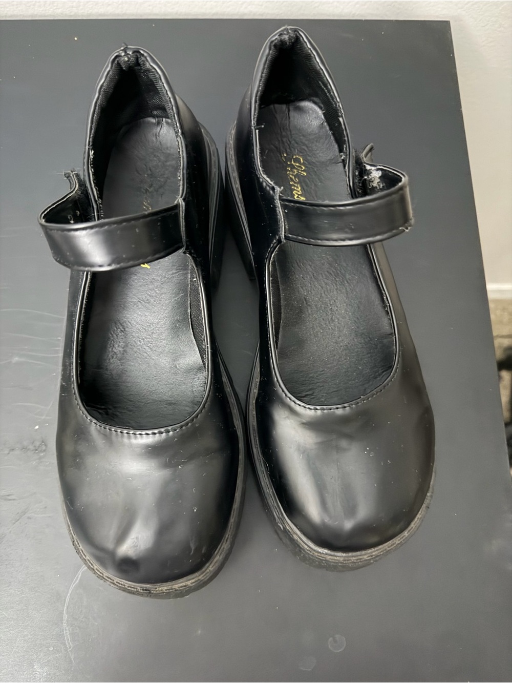 Women' Black Mary Jane Shoes - Velcro Strap Style size 41